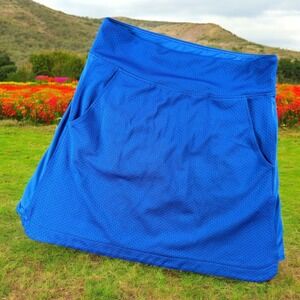 Nancy‎ Lopez Golf Skort Women M Delux Dri Fit Waffle Blue Athletic Skirt Lined